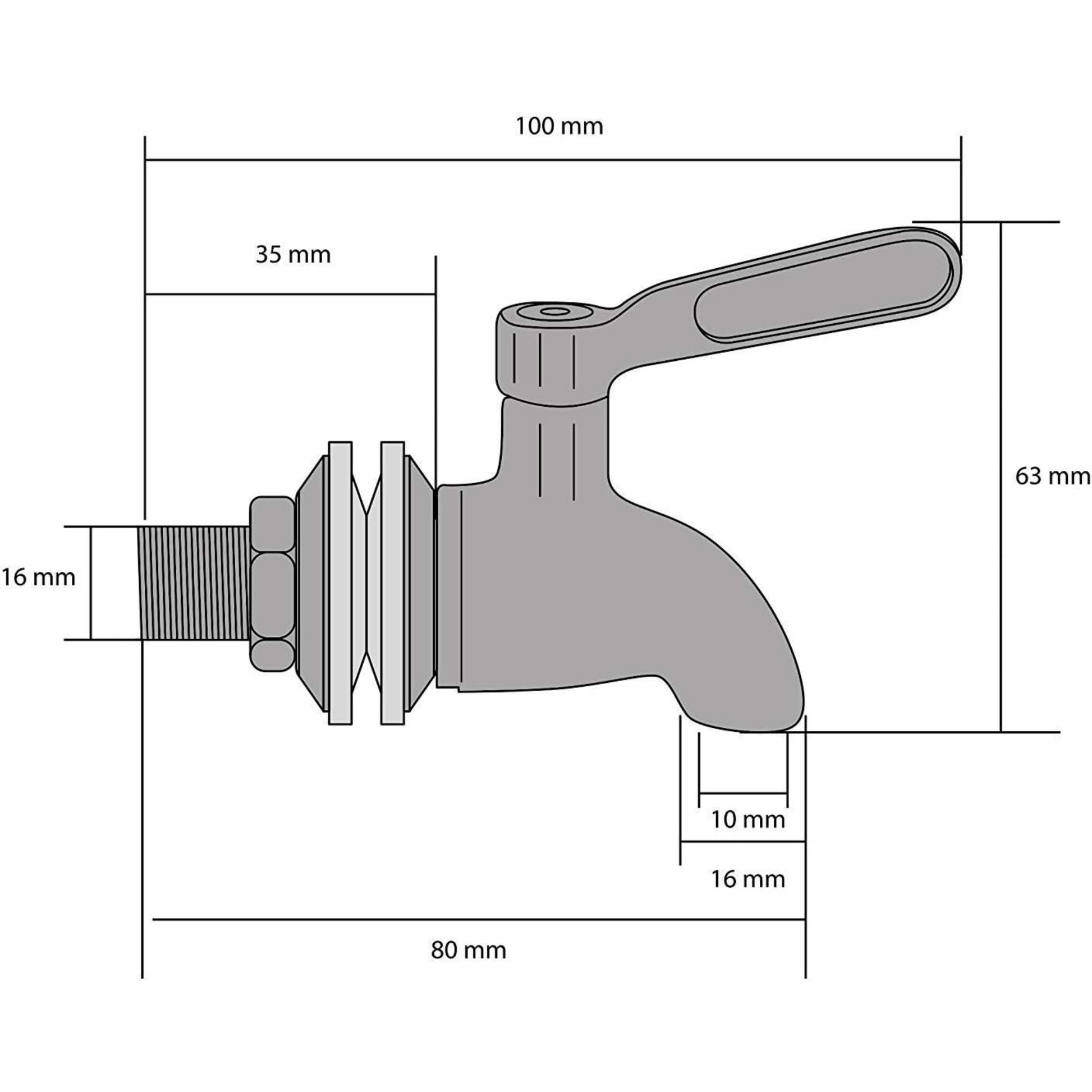 RVS Kraan voor Phoenix Gravity Waterfilters 