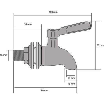 RVS Kraan voor Phoenix Gravity Waterfilters 